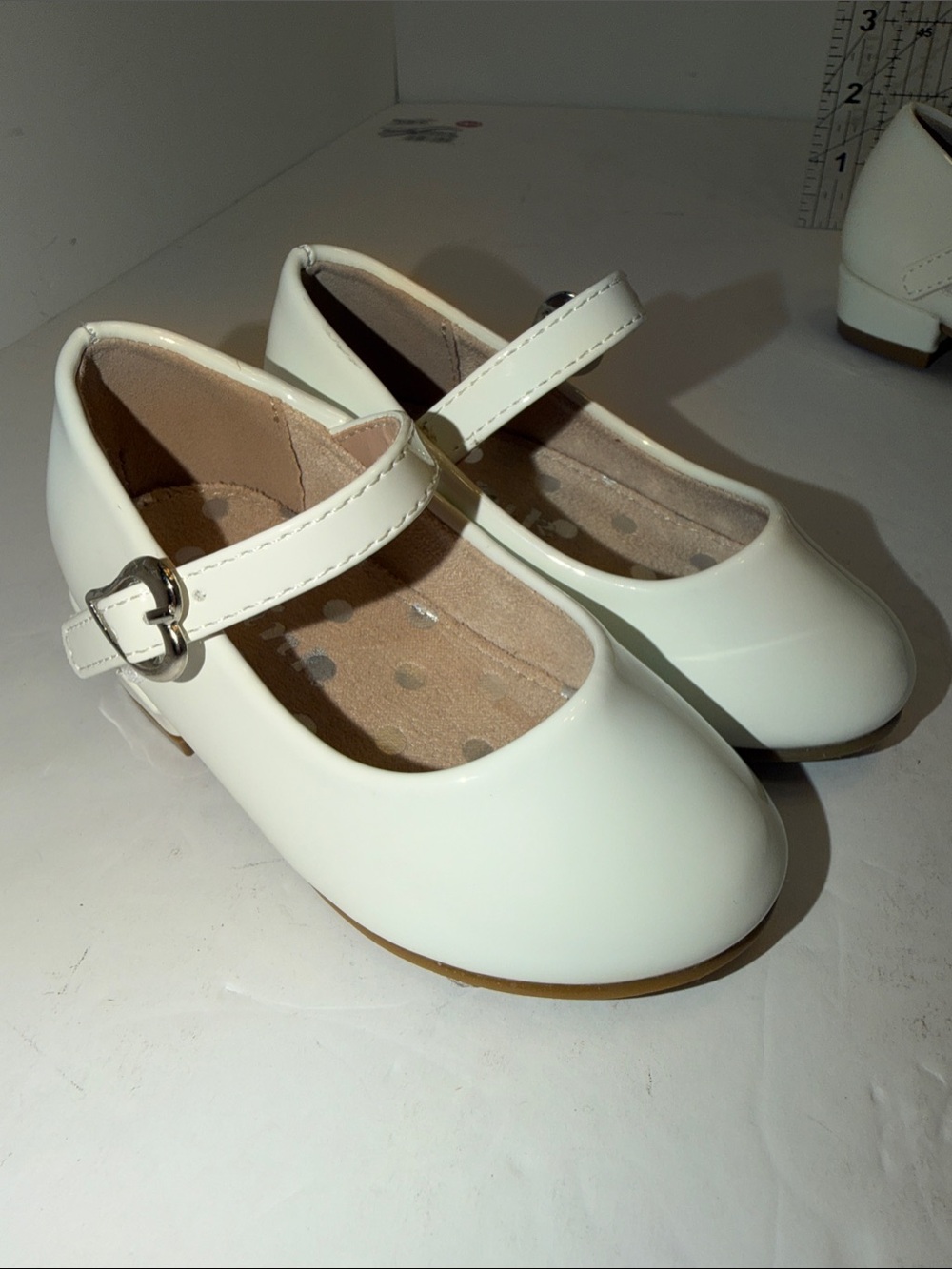 Link Girls Cream Patent Mary Jane Dress Shoes
